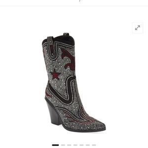 Azalea Wang Catte Western Rhinestone Boots
